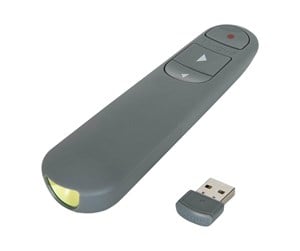 Fjernkontroll - Targus Control Plus Dual Mode Antimicrobial Presenter with Laser presentation remote control - grey - AMP06704AMGL