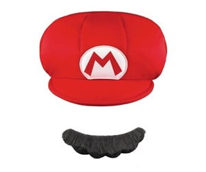 Kostymer - Jakks Disguise Super Mario Child Hat & Mustache - 73755-15L