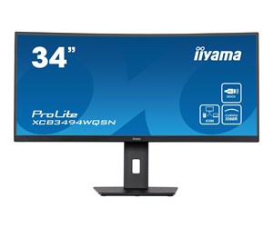 Skjerm - 34" iiyama ProLite - 3440x1440 - 120Hz - VA - 65W USB-C - KVM Switch - XCB3494WQSN-B5