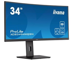 Skjerm - 34" iiyama ProLite - 3440x1440 - 120Hz - VA - 65W USB-C - KVM Switch - XCB3494WQSN-B5