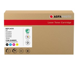 Printertilbehør blekk/toner - Agfa Photo - 4-pack - black yellow cyan magenta - remanufactured - toner cartridge (alternative for: HP 304A) - Laser toner Blå - APTHP530SETE