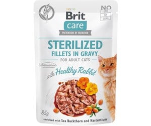 Katt - Brit Care Cat Pouch Sterilized - Healthy Rabbit in Gravy 85g - BK7600085