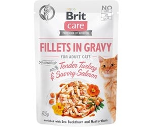 Katt - Brit Care Cat Pouch Tender Turkey & Savory Salmon in Gravy 85g - BK7800085