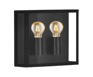 Lamper - EGLO ALAMONTE 1 outdoor wall lamp black/clear - 900698