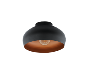 Lamper - EGLO MOGANO 2 ceiling lamp Ø280 mm black/copper - 900555