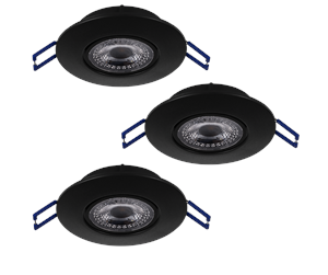 Lamper - EGLO ZUJAR Recessed spotlight Ø90 340lm 3-pack black - 75764