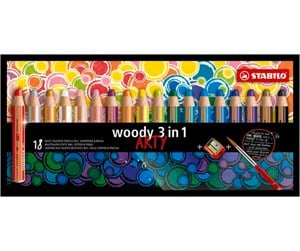 Hobbyartikler - STABILO  woody Arty 3 in 1 cardboard wallet of 18 pens incl. a sharpener - 208543