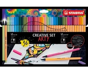 Hobbyartikler - STABILO  Pen 68/88 Arty cardboard box of 36 pens in 18 colors - 204088