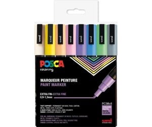 Hobbyartikler - POSCA  marker sæt PC-3M 8 ass. Pastel colors - 401641