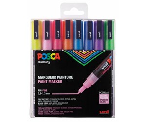 Hobbyartikler - POSCA  marker sæt PC-3M 8 ass. colors Glitter - 401627