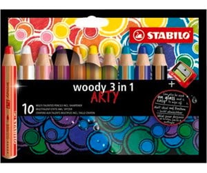 Hobbyartikler - STABILO  woody Arty 3 in 1 cardboard wallet of 10 pens incl. a sharpener - 208542