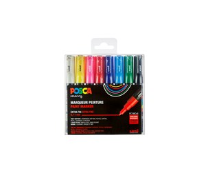 Hobbyartikler - POSCA  marker sett PC-1M 8 ass. std. colors - 401633