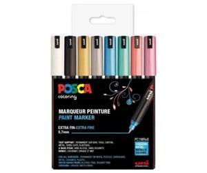 Hobbyartikler - POSCA  marker sæt PC-1MR 8 ass. metallic. colors - 401638