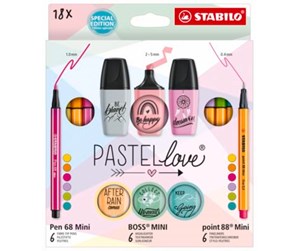 Hobbyartikler - STABILO Pastel Love set of 18 ass. pens - 201145