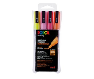 Hobbyartikler - POSCA  marker sæt PC-3M 4 ass. Glitter colors warm - 401639