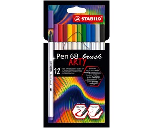 Hobbyartikler - STABILO Pen 68 ARTY carton pack of 12 brush pens - 204029