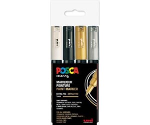 Hobbyartikler - POSCA  marker sæt PC-1M 4 colors g-s-b-w - 401634