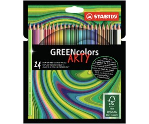 Hobbyartikler - STABILO ® Arty GREENcolors FSC®-certified colored pencil cardboard wallet of 24 pens - 208706