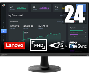 Skjerm - 24" Lenovo D24-40 - 1920x1080 - 75Hz - VA - 67A2KAC6EU