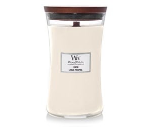 Dekorasjon - WoodWick Scented candle with wooden lid - Linen - 93135E