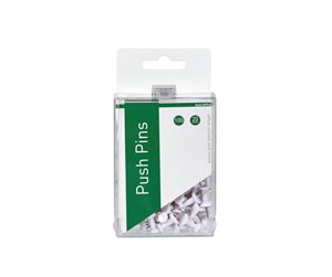 Skrivebordstilbehør - b.n.t/office Push Pins 100pcs White - 745607