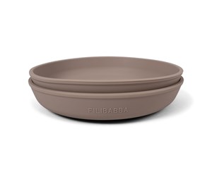 Babyutstyr - Filibabba Silicone plate 2-pack Warm Grey - FI-02269