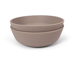 Babyutstyr - Filibabba Silicone bowl 2-pack - Warm Grey - FI-02272