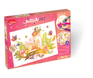 Skrive- & Tegneverktøy - Maped Creativ Aqua Art - Maxi set.. Contents 5 sheets 18 colour pencils and 1 brush - 907049