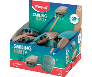 Skrive- & Tegneverktøy - Maped Smiling Planet Sharpener 2-hole FSC wood fibre - 071521