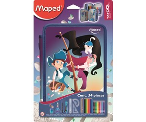 Skrive- & Tegneverktøy - Maped Pencil case dobbel Pirates with content 34 items - 967434