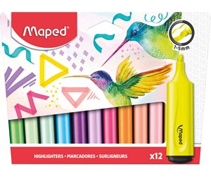 Skrive- & Tegneverktøy - Maped Fluopeps Highlighters set 12 ass. - 740901