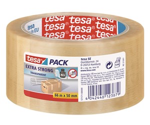 Tape & Lim - tesa pack Extra Strong Packaging Tape 66m x 50mm Transparent - 57171-00000-04