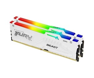 RAM - Kingston FURY Beast RGB DDR5-5200 - 32GB - CL36 - Dual Channel (2 pcs) - AMD EXPO - Hvit med RGB - KF552C36BWEAK2-32