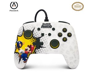 Spill - Tilbehør - PowerA Enhanced Wired Controller for Nintendo Switch - Mario Bob-omb Blast - Controller - Nintendo Switch - NSGP0085-01