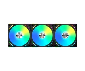 Kabinettvifte - Lian Li UNI FAN AL120 V2 (3-pack) - Kabinettvifte - 120mm - Svart med RGB LED-lys - 29 dBA - UF-AL120V2-3B