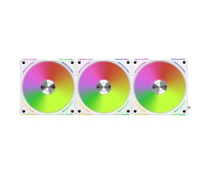 Kabinettvifte - Lian Li UNI FAN AL120 V2 (3-pack) - Kabinettvifte - 120mm - Hvit med RGB-lys - 29 dBA - UF-AL120V2-3W