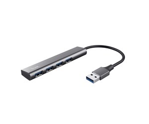 USB-hub - Trust Halyx 4 Port USB 3.2 Gen1 Hub USB-hub - 4 porter - Grå - 24947