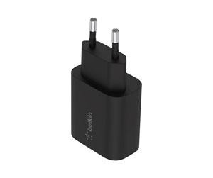 Mobil - Adaptere og ladere - Belkin BoostCharge USB-C PD 3.0 PPS Wall Charger 25W - Black - WCA004VFBK