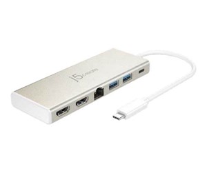 Dokkingstasjon - j5create - docking station - USB-C - 2 x HDMI - GigE - JCD381-N