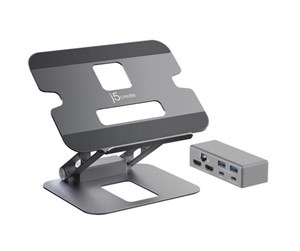 Dokkingstasjon - j5create JTS427 - docking station + notebook stand - USB-C / Thunderbolt 3 / Thunderbolt 4 - 2 x HDMI - GigE - JTS427-N