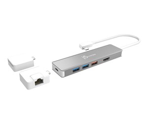 Dokkingstasjon - j5create USB-C Modular Multi-Adapter (Includes 2 Kits) - JCD375-N