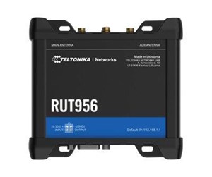 Ruter - Teltonika RUT956 - wireless router - WWAN - 802.11b/g/n - 3G 4G 2G - DIN rail mountable - Wireless router N Standard - 802.11n - RUT956