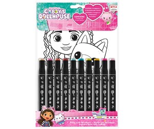 Hobbyartikler - Euromic GABBY'S DOLLHOUSE Colouring set w/10 markers - 033706878