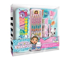 Skoleutstyr - Euromic GABBY'S DOLLHOUSE Stationery set w/tin case notebook - 033706084