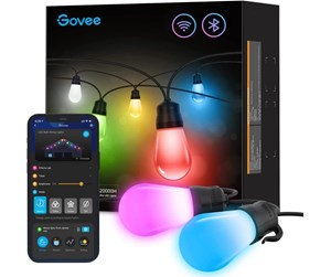 Smarthus - Govee RGBIC Warm White Wi-Fi & Bluetooth Smart Outdoor String Lights - H70203B1