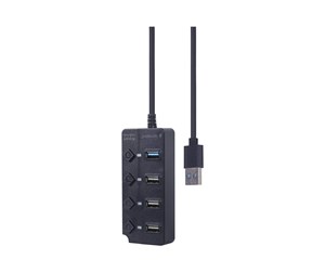 USB-hub - Gembird - hub - 4-port - 4 ports USB-hub - 4 porter - Svart - UHB-U3P1U2P3P-01