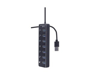 USB-hub - Gembird - hub - with switches black - 7 ports USB-hub - 7 porter - Svart - UHB-U3P7P-01