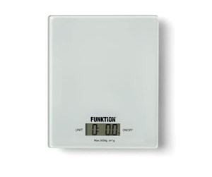 Kjøkkenvekt - Funktion Kjøkkenvekt Kitchen scale glass white 5kg/1g. - 234763