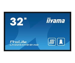 Digital skilting & Hotell TV - iiyama ProLite LH3254HS-B1AG 32" Class (31.5" viewable) LED-backlit LCD display - Full HD - for digital signage - LH3254HS-B1AG