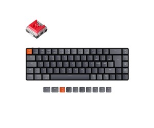 Tastatur - Keychron K7 Ultra-Slim Wireless - Optical Red - Gamingtastatur - Uten numpad - Nordisk - Svart - K7-E1